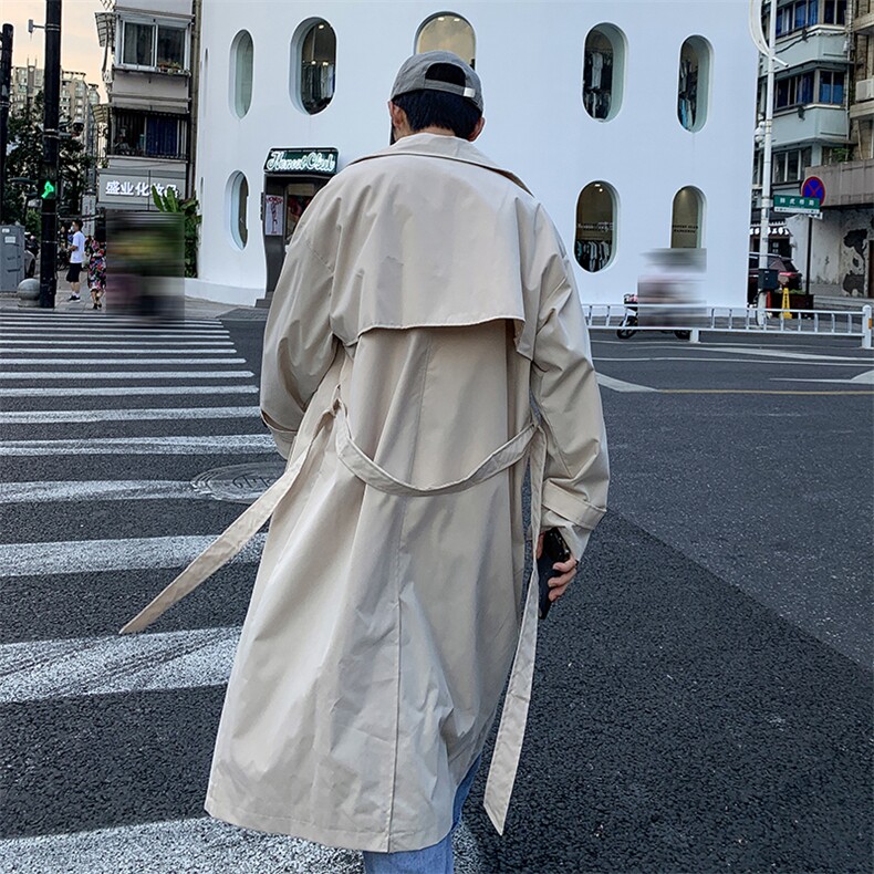 FY887-春秋潮牌英伦风宽松港风痞帅双排扣中长款大衣,男装风衣,星座1002-2