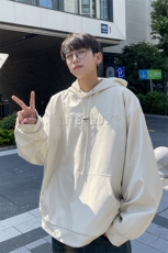 港风秋装潮美式复古压印立体情侣卫衣PU皮衣外套男女G1066P78，男装皮衣，电商A339