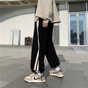 灯芯绒休闲裤男宽松休闲裤束脚裤子百搭ins港风潮男裤K0831-P35图片