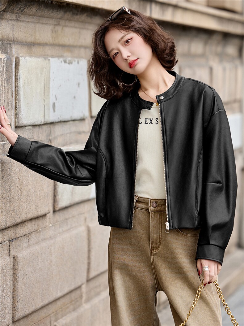 2026年春季新款现货休闲时尚皮衣外套品质女装,女装皮衣,臻衣坊