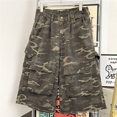 重磅大口袋毛边迷彩工装牛仔七分裤男女美式短裤8114P53，男装牛仔裤，星座410-2