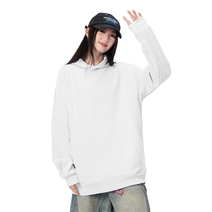 抖音得物高品质二开 26春装美式高街无帽绳光板纯色连帽卫衣XS056图片