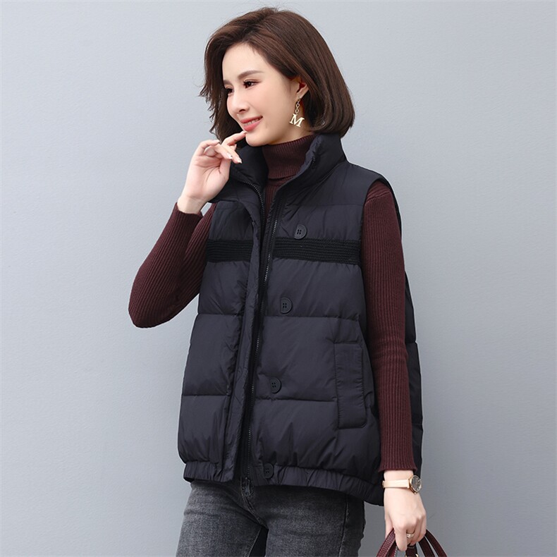 2022新款时尚保暖立领羽绒马甲修身显瘦百搭外套,女装羽绒服,依恋蒂丝
