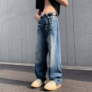 牛仔裤男士韩版潮流渐变色高街帅2024夏季新款ins长裤RK1837-P43图片
