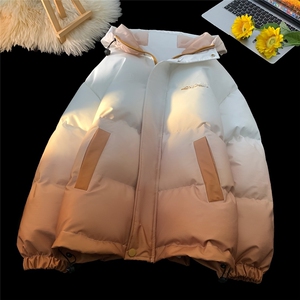 XZ-230-1MY701冬平铺简约轻奢扎染渐变防水休闲连帽棉服P118控158图片