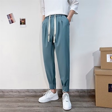 2023男士垂感宽松束脚九分裤春季新款休闲小脚哈伦裤K5840-P40，男装休闲裤，星座512-2