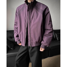 高品质春装新款老钱风美式高街解构立领棒球服飞行夹克潮休闲外套，男装夹克，电商A486