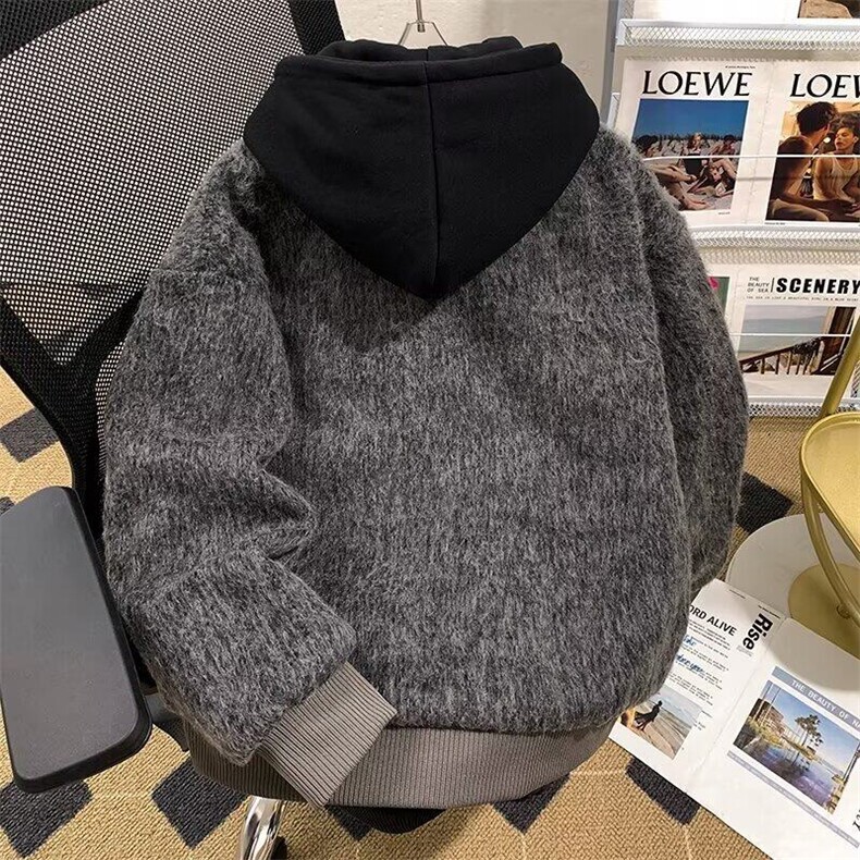 2024毛呢外套男秋冬款连帽夹克新款时尚流行1522P105,男装夹克,星座410-2
