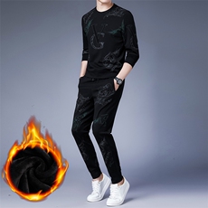 CA90855钱塘2020-2秋冬季厚款加绒时尚休闲中青年男士套装P173，男装休闲套装，钱塘207-2