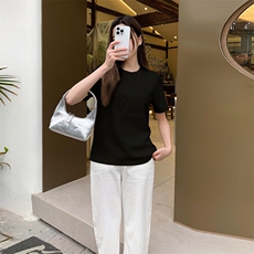 现货已出，2024夏季前片蝴蝶印花P45-K75，女装T恤，慧峰
