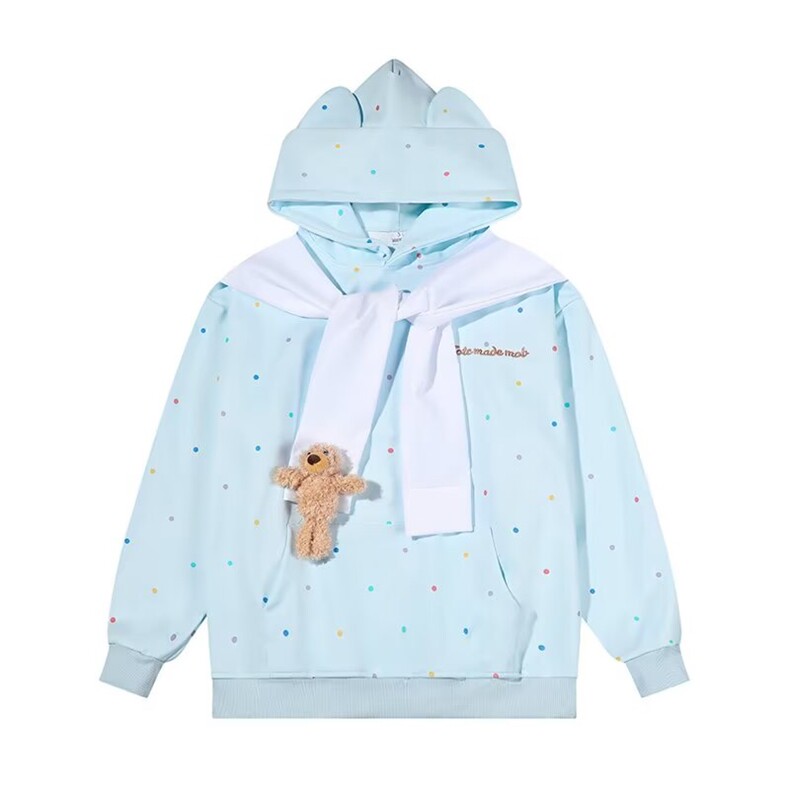 刺绣连帽波点卫衣男女韩版潮流宽松百搭2025秋冬ins外套WB532-P52，女装短外套，星座412-3