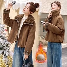2025年冬季新款时尚潮流舒适柔软皮毛一体外套，女装棉衣/棉服，心心服饰