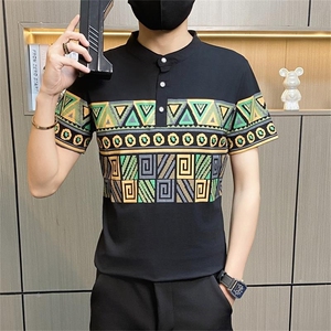 PL114-P35男士短袖t恤翻领polo衫潮流韩版纯棉半袖体恤潮牌男装图片