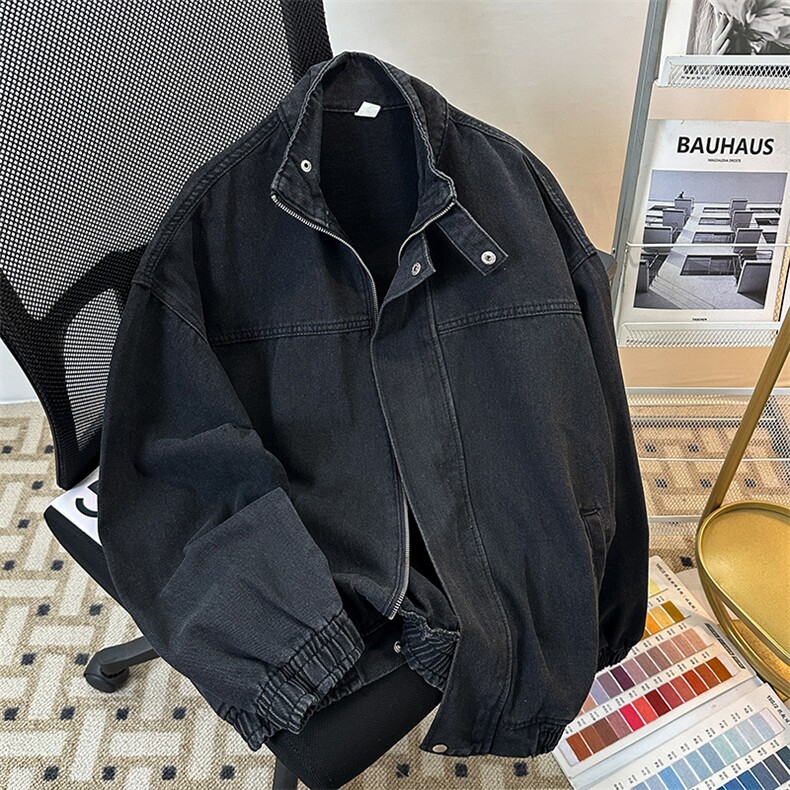 牛仔外套男美式宽松休闲立领夹克港风时尚潮牌上衣服JK0893-P75图片
