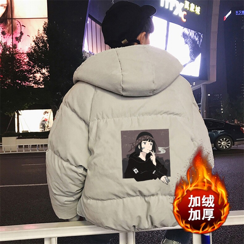 MY16122-P100 加厚加绒连帽棉衣男大码棉服男面包服男图片