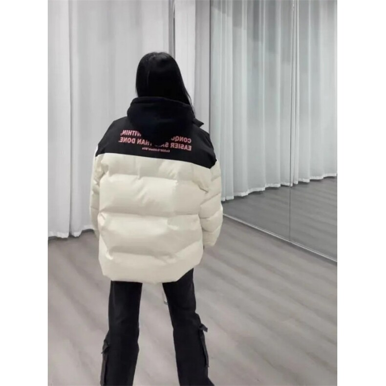 S824-P80美式新款复古拼接撞色加厚街头ins面包服外套，女装短外套，星座617A-2