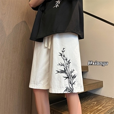 XZ616新中式夏季风刺绣牛仔短裤五分裤TY2469p45控58，男装牛仔裤，星座512A（原616）