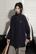 2025年秋季设计感美式街头中性卫衣刺绣立领外套情侣装7870-P58，女装短外套，电商C213(原B265)