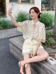 现货主推重工艺刺绣女夏新款休闲减龄穿搭两件套A2601-139-K218图片