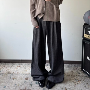 春季美式cleanfit解构弯刀微喇直筒西裤男款百搭休闲裤LB0599-P55图片