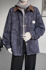 现货JK1165-特P65撞色秋冬美式宽松上衣休闲夹克大码外套，男装夹克，电商A059