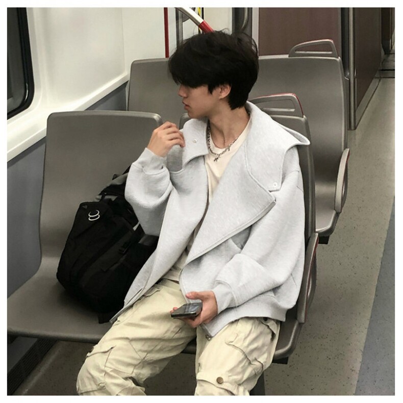 网图重磅380克全棉宽松设计感拉链套头连帽卫衣外套AH912-P58,女装短外套,四季星座610B