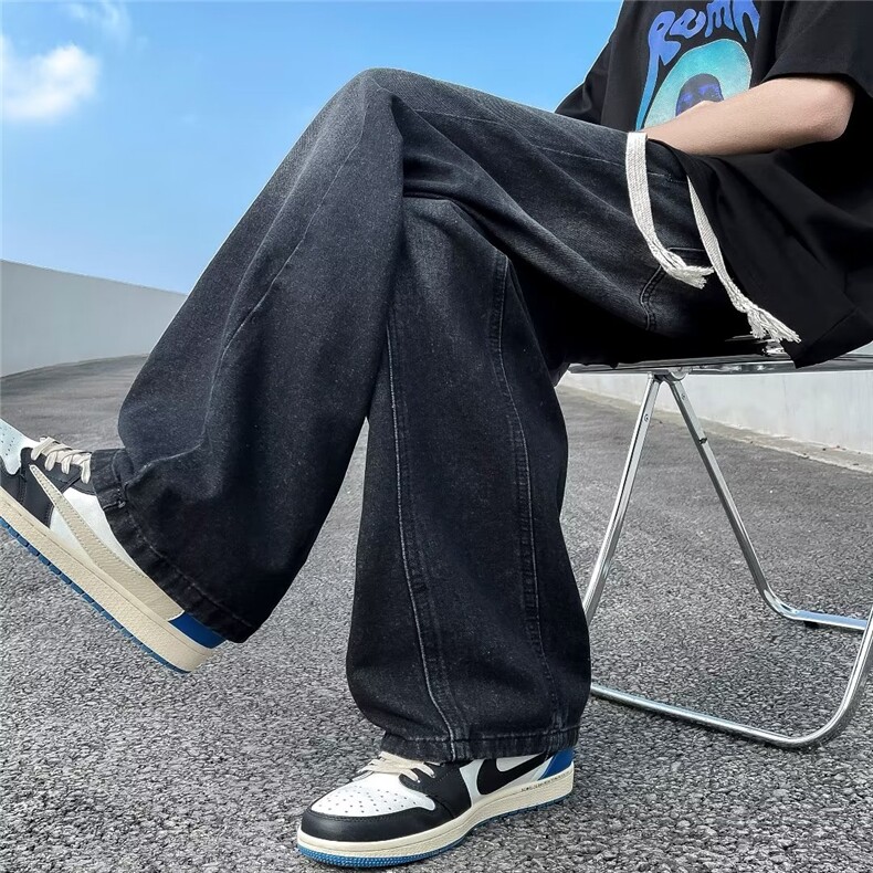 美式牛仔裤男春秋新款休闲直筒裤M608P40图片