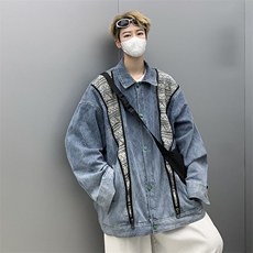 高街潮牌民族风拼接牛仔外套男潮高级感ins休闲外套J8901P68，男装夹克，星座1116-2