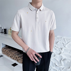 夏季满铺刺绣款POLO短袖男T恤翻领轻熟6290-P55，男装T恤，星座1012-1