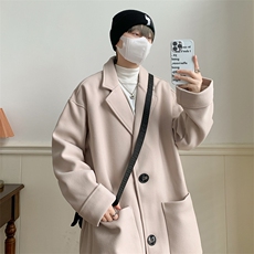 高品质秋冬毛呢大衣男长款西装领呢子风衣休闲外套DY29P75，男装风衣，星座1013-1