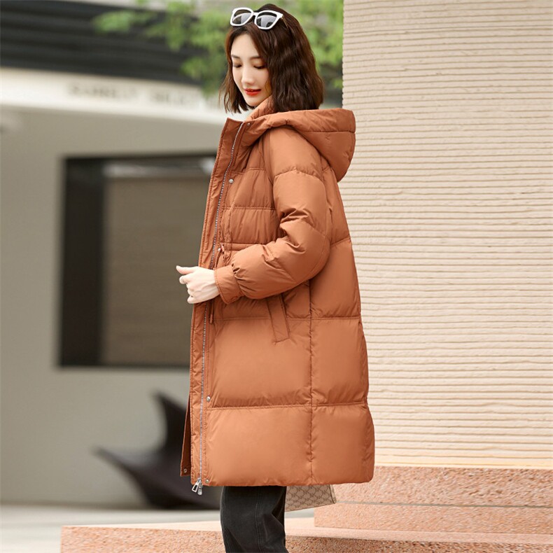 2024冬装新款时尚百搭潮流气质中长款休闲减龄羽绒服外套女,女装羽绒服,丽影随形