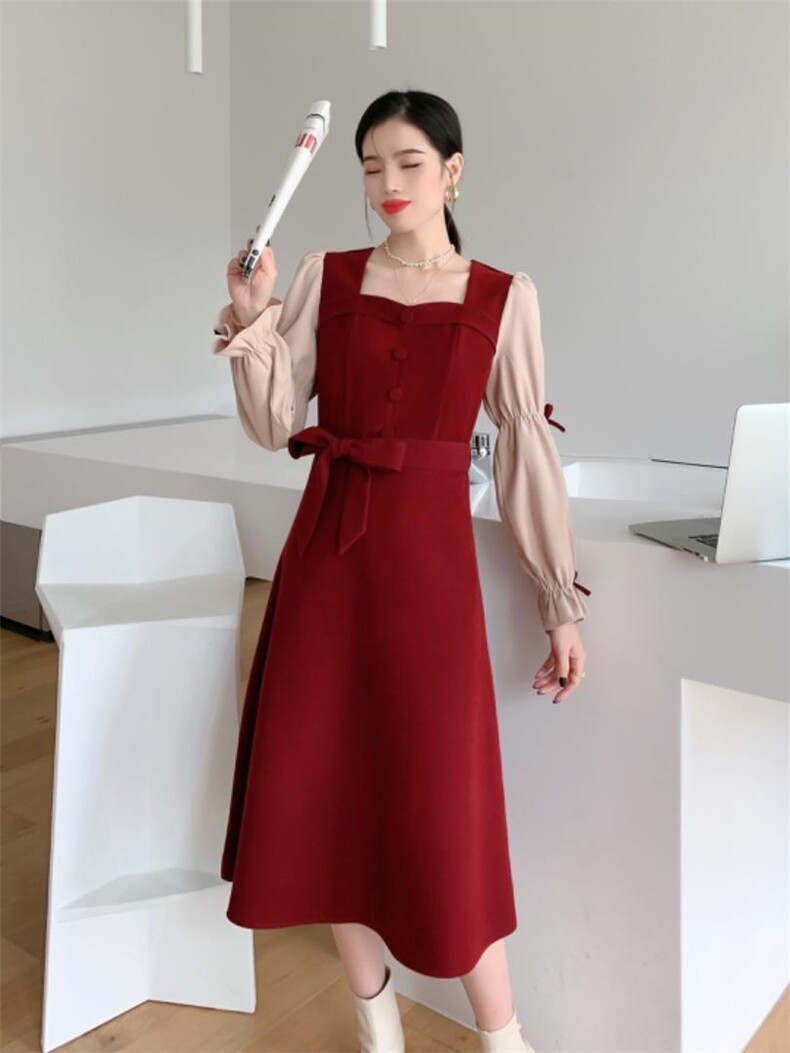 秋装连衣裙，女装连衣裙，艾美多姿