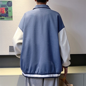 港风拼接翻领百搭休闲宽松夹克外套男XZ214-8 JK807 P68图片