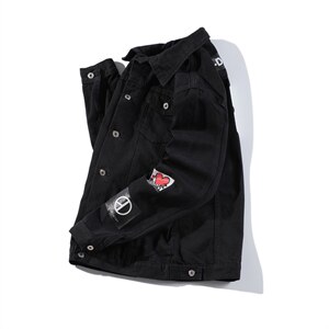 Jk616-p45 M-5XL 现货白底牛仔夹克肥仔量足破洞大码,男装夹克,星座103A