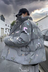 2024新款棉衣男冬季加厚立领炸街反光棉服男外套港风学生棉袄P115图片