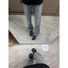 高腰美式复古水洗微喇叭牛仔裤男直筒宽松显瘦高街vibe裤子潮牌，男装牛仔裤，四季星座505