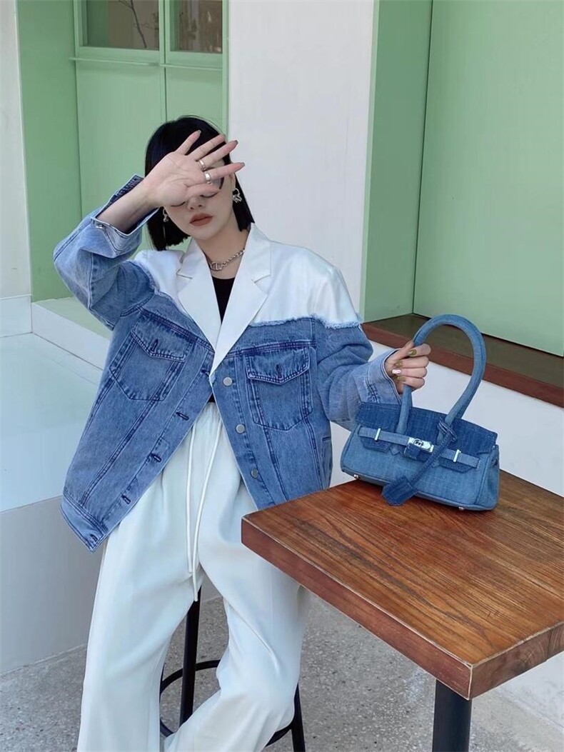 2022秋拼接西装，女装西装，雪儿诱惑