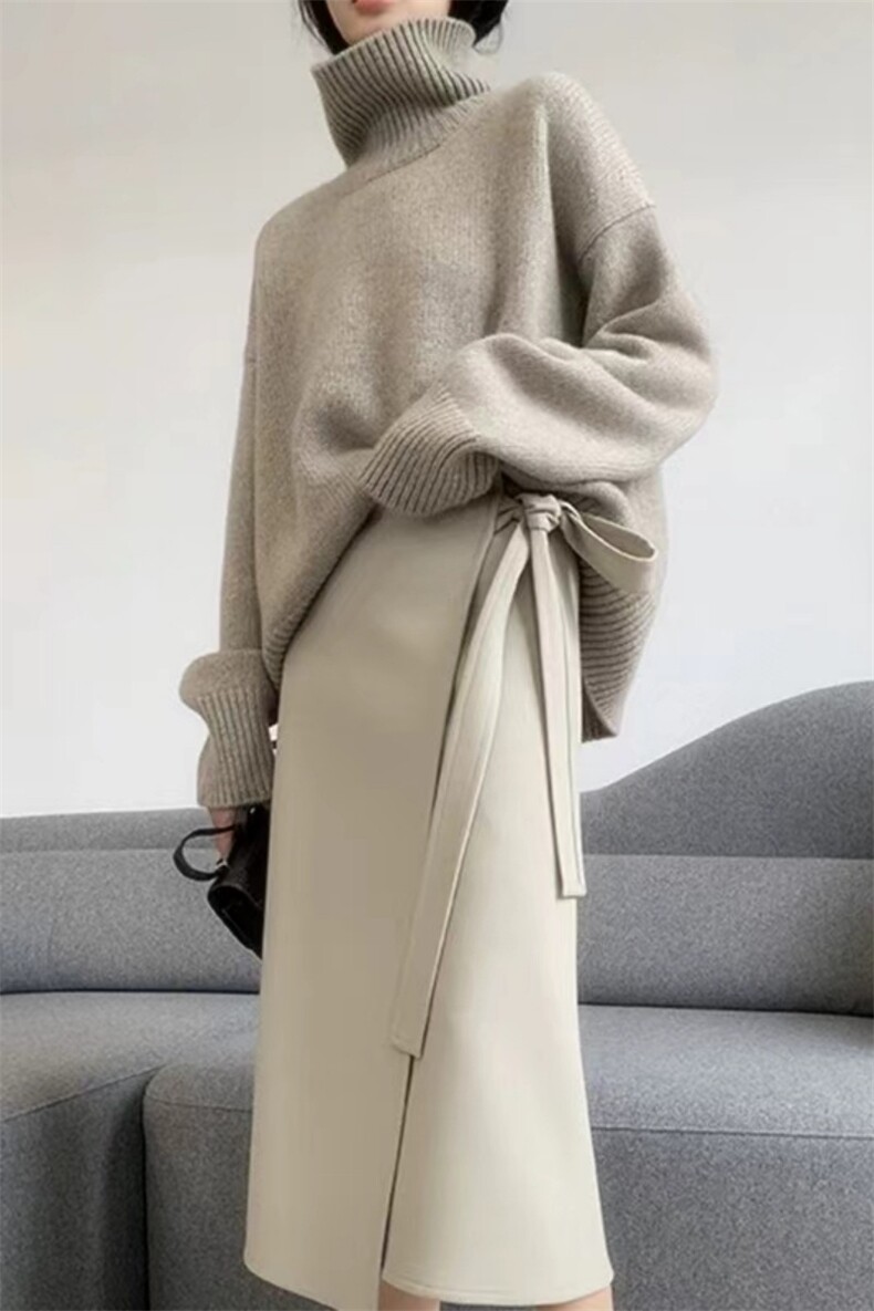 秋冬季羊毛休闲百搭时尚高领简约纯色羊毛衫,女装羊毛衫,锦瑟羊绒
