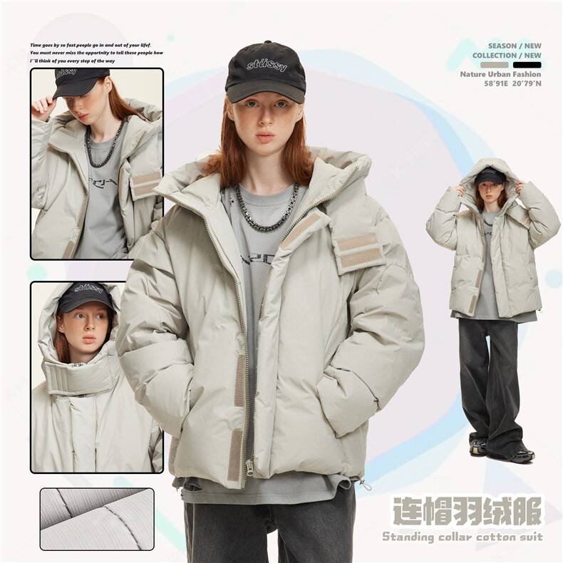 2025冬款连帽羽绒服--5217模特图图片