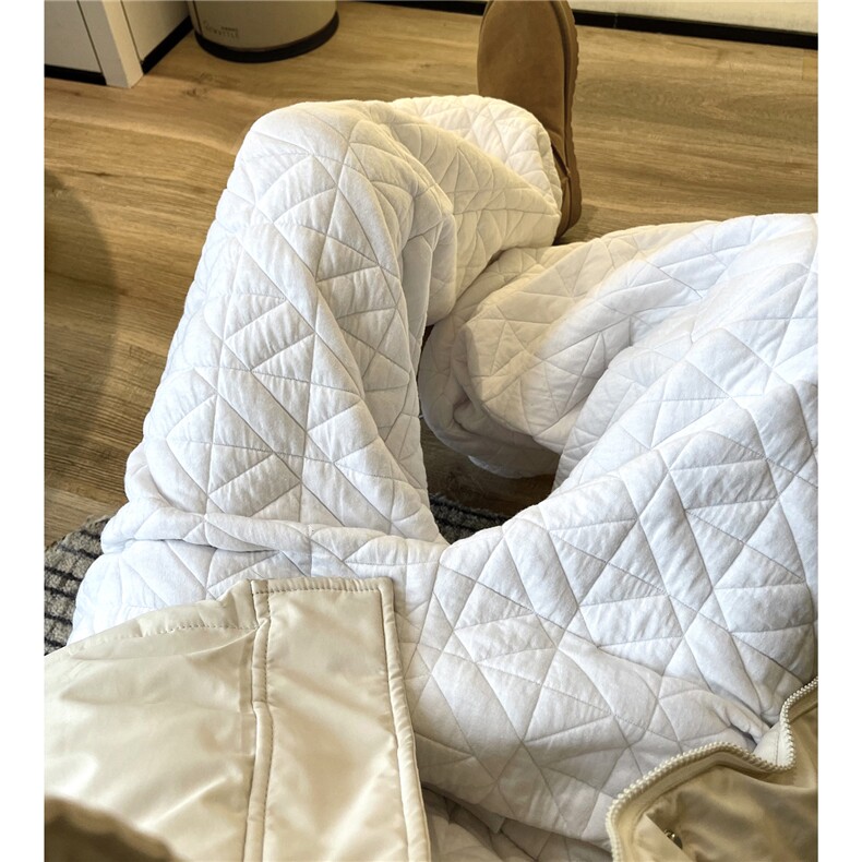 【现货】612-K228-P75冬季棉裤不规则菱格压线宽松直筒宽松休闲裤,男装休闲裤,星座612