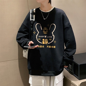 S6297-P28 秋季圆领卫衣男大码韩版宽松长袖外套图片