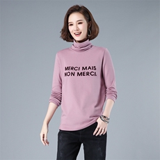时尚高领长袖卫衣女2021秋季新款修身显瘦百搭上衣3512款，女装卫衣/绒衫，秋牧寒烟