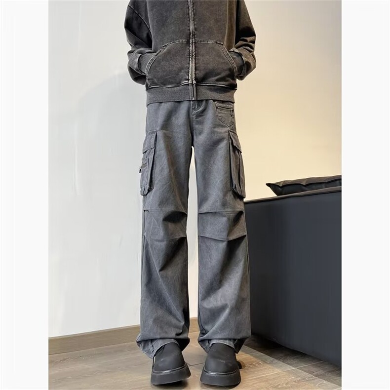 原宿新款ins日系潮流美式ins复古时尚工装长裤男冬季K5943-P49,男装休闲裤,星座412-2