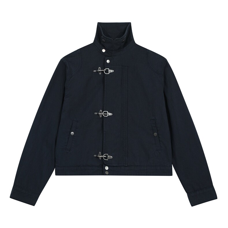 现货春秋季美式复古飞机扣工装外套男女潮牌正肩短款夹克情侣潮，男装夹克，星座302B-3