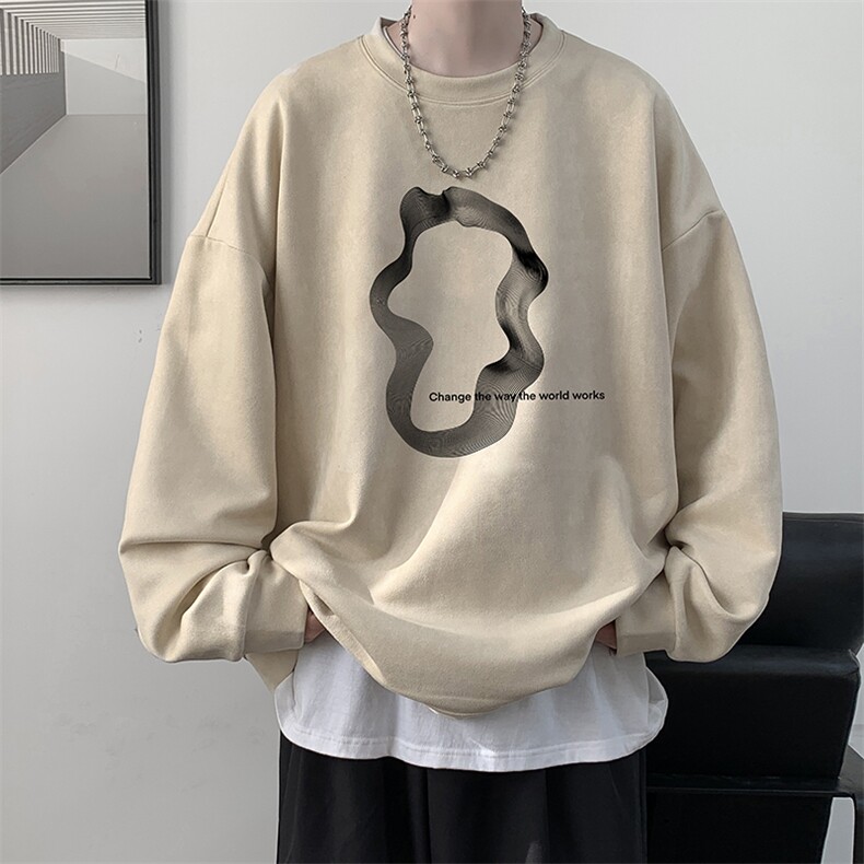 麂皮绒卫衣男大码重磅长袖t恤男JW81390-P35,男装卫衣,电商A040