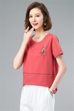 圆领短袖时尚气质T恤韩版优雅潮流2021年夏季，女装T恤，小林双子