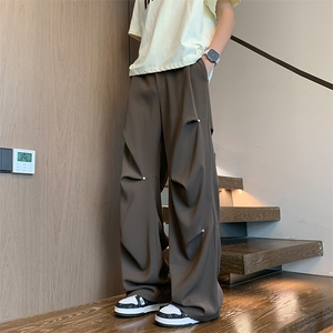 2026 春季新款 内景美式铆钉打褶西裤M-5XL HK26272-特P40图片