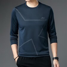LM673男式2023春季新款长袖T恤男韩版商务休闲男装卫衣P35，男装卫衣，电商B360