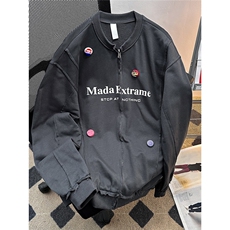美式复古cleanfit外套春秋潮牌设计感夹克徽章棒球服男WB492-P82，男装夹克，星座412-3