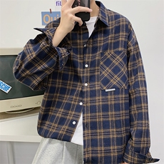 长袖衬衫男秋季新款宽松美式日系衬衣外套CS37-P38，男装衬衫，星座214-3